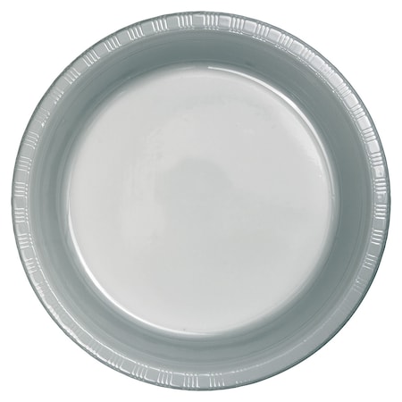 Touch Of Color Shimmering Silver Plastic Banquet Plates, 10", 240PK 28106031